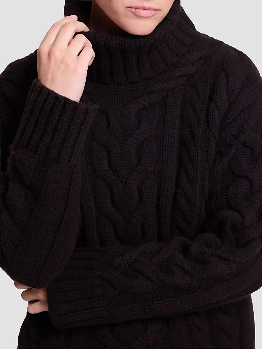 TWP Women's Cashmere Turtleneck Cable-Knit Sweater | Thumbnail 5 TWP Women's Cashmere Turtleneck Cable-Knit Sweater | Thumbnail 5