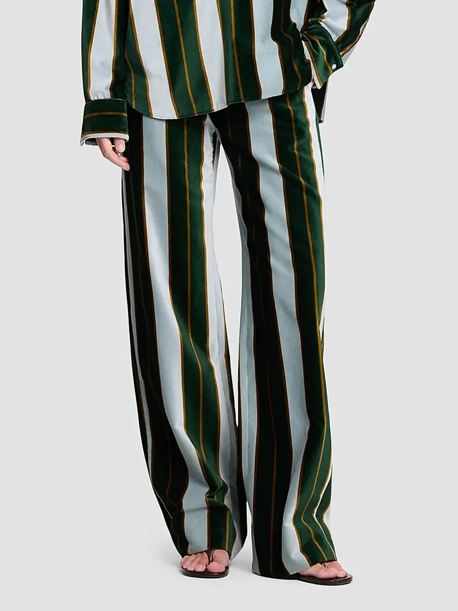 TWP Women's Isla Striped Cotton Wide-Leg Pants | Thumbnail 4 TWP Women's Isla Striped Cotton Wide-Leg Pants | Thumbnail 4