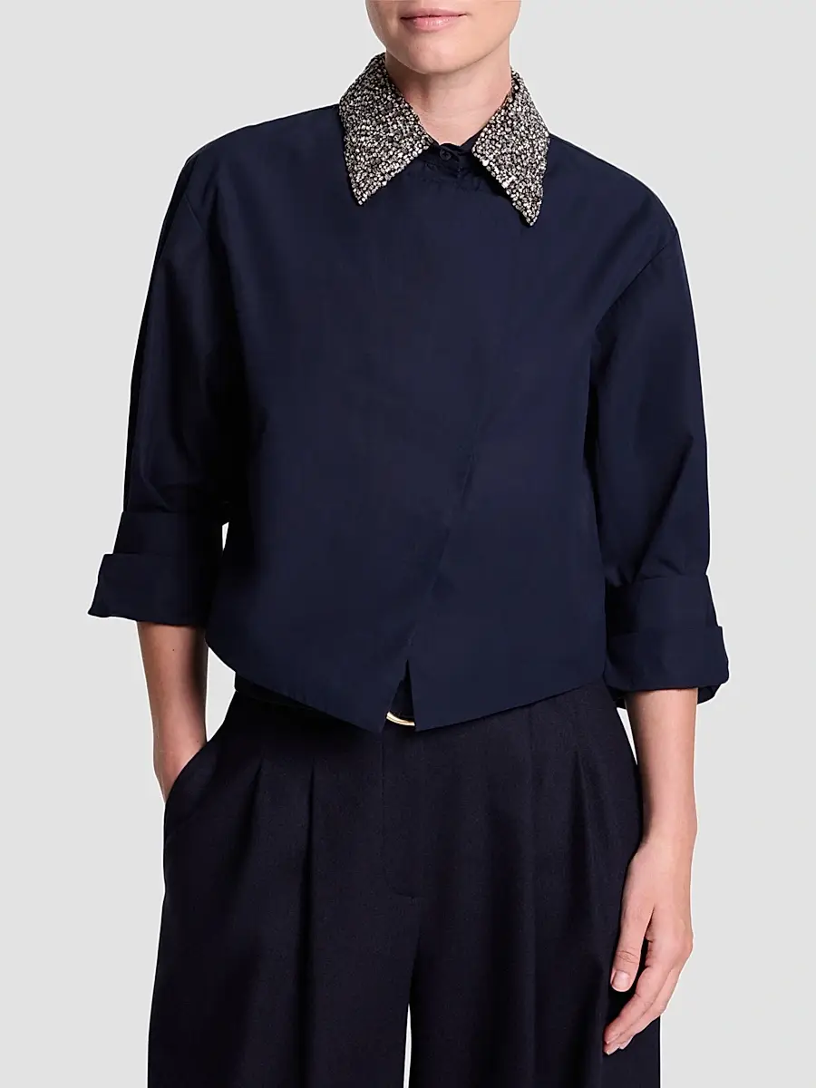 TWP Women's New Chapter Crystal-Collar Cotton Shirt | Thumbnail 4 TWP Women's New Chapter Crystal-Collar Cotton Shirt | Thumbnail 4