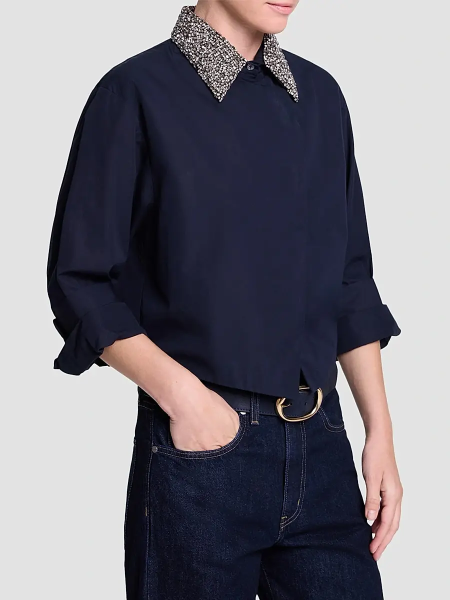 TWP Women's New Chapter Crystal-Collar Cotton Shirt | Thumbnail 6 TWP Women's New Chapter Crystal-Collar Cotton Shirt | Thumbnail 6