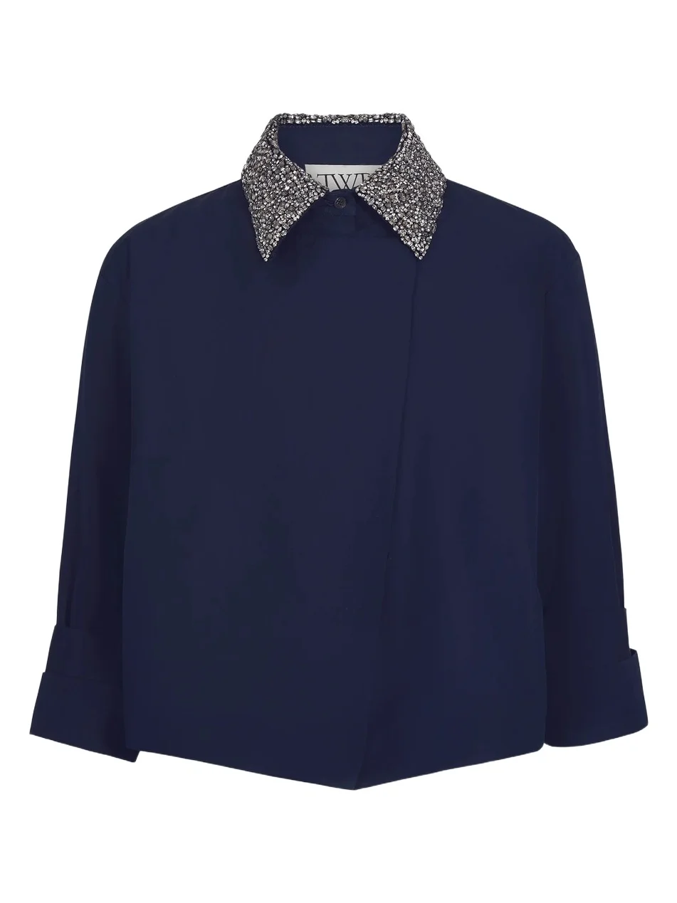 Women's New Chapter Crystal-Collar Cotton Shirt Women's New Chapter Crystal-Collar Cotton Shirt