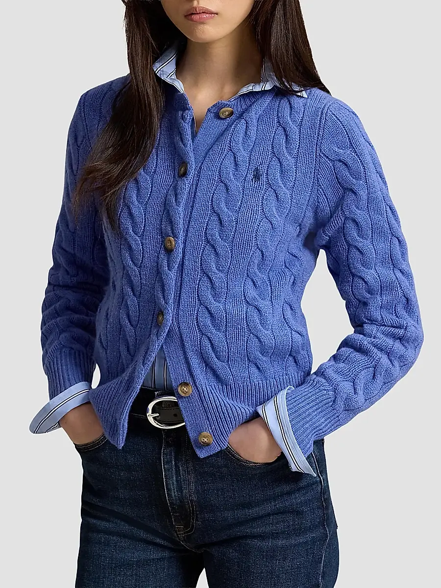 Polo Ralph Lauren Women's Cable-Knit Wool-Cashmere Cardigan | Thumbnail 4 Polo Ralph Lauren Women's Cable-Knit Wool-Cashmere Cardigan | Thumbnail 4