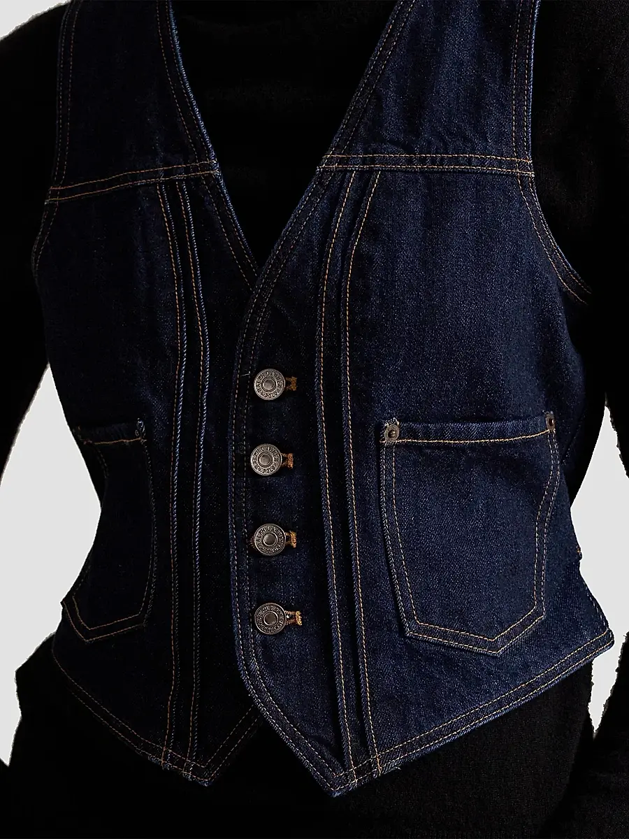 Polo Ralph Lauren Women's Button-Front Denim Vest | Thumbnail 5 Polo Ralph Lauren Women's Button-Front Denim Vest | Thumbnail 5