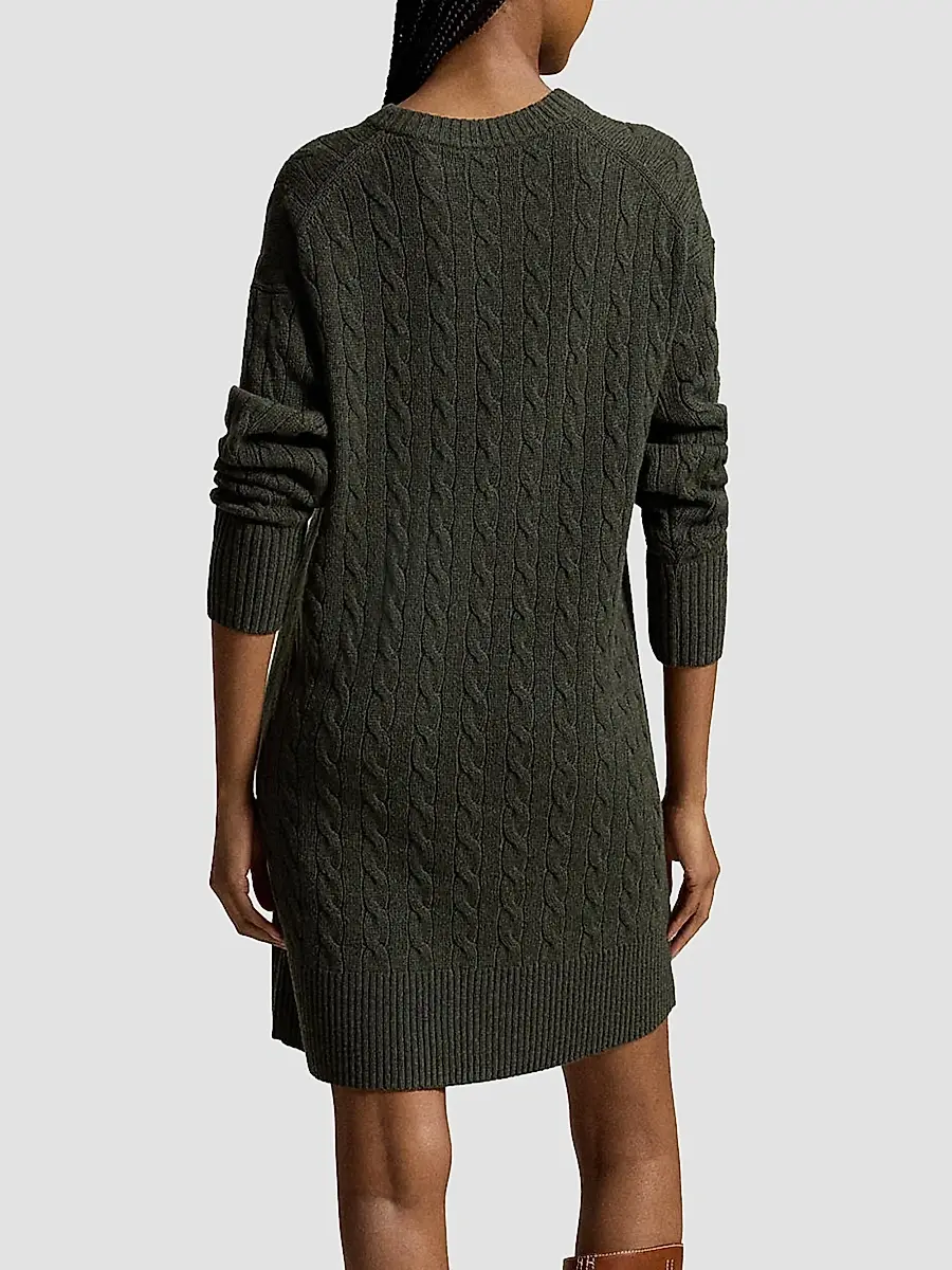 Polo Ralph Lauren Women's Cable-Knit Wool-Cashmere Sweater Dress | Thumbnail 3