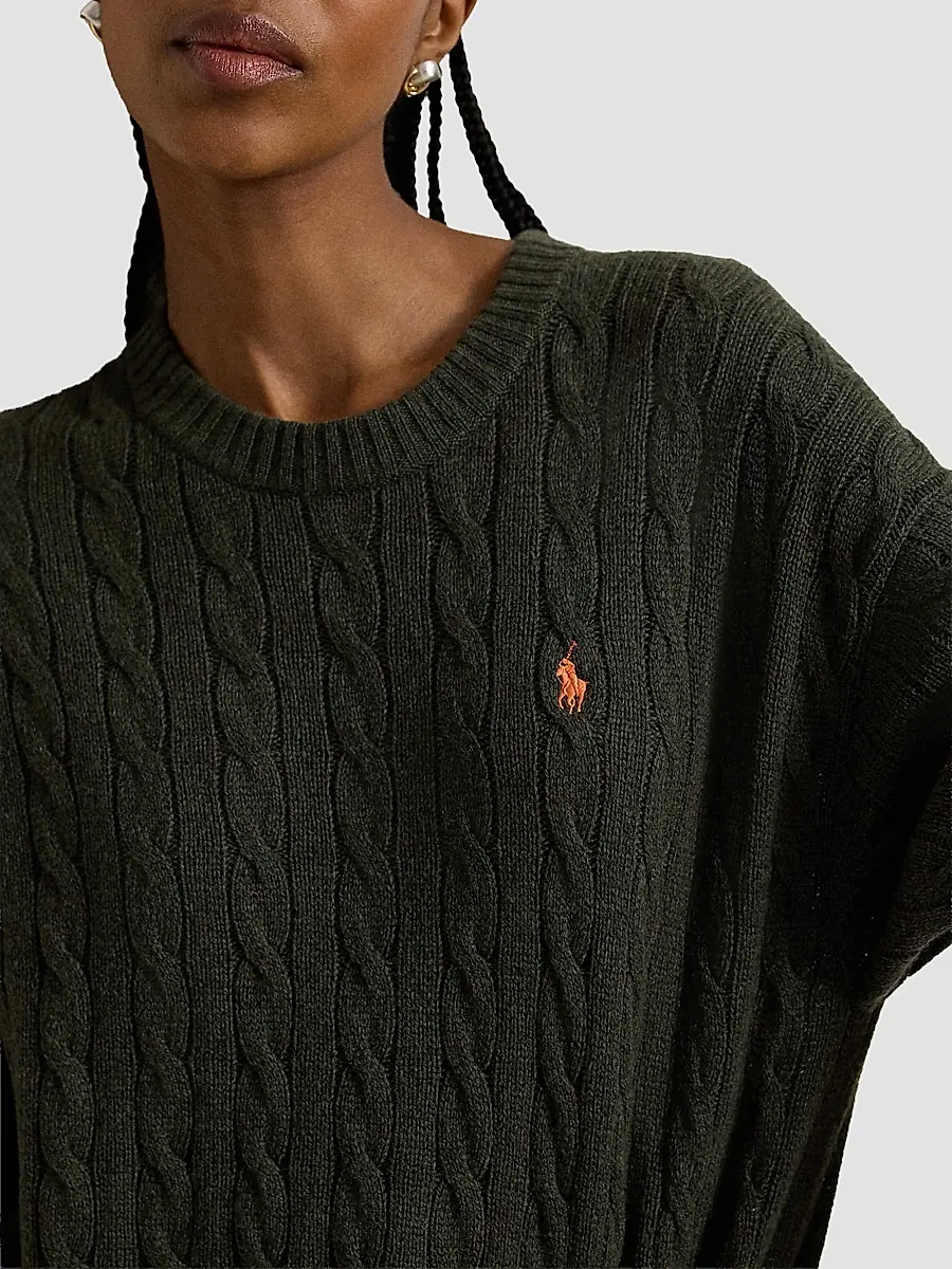 Polo Ralph Lauren Women's Cable-Knit Wool-Cashmere Sweater Dress | Thumbnail 6