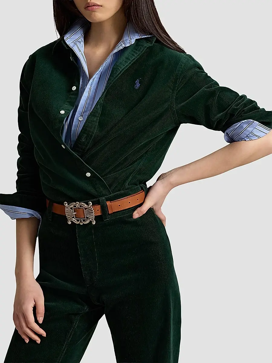 Polo Ralph Lauren Women's 14 Wale Corduroy Button-Front Shirt | Thumbnail 4 Polo Ralph Lauren Women's 14 Wale Corduroy Button-Front Shirt | Thumbnail 4
