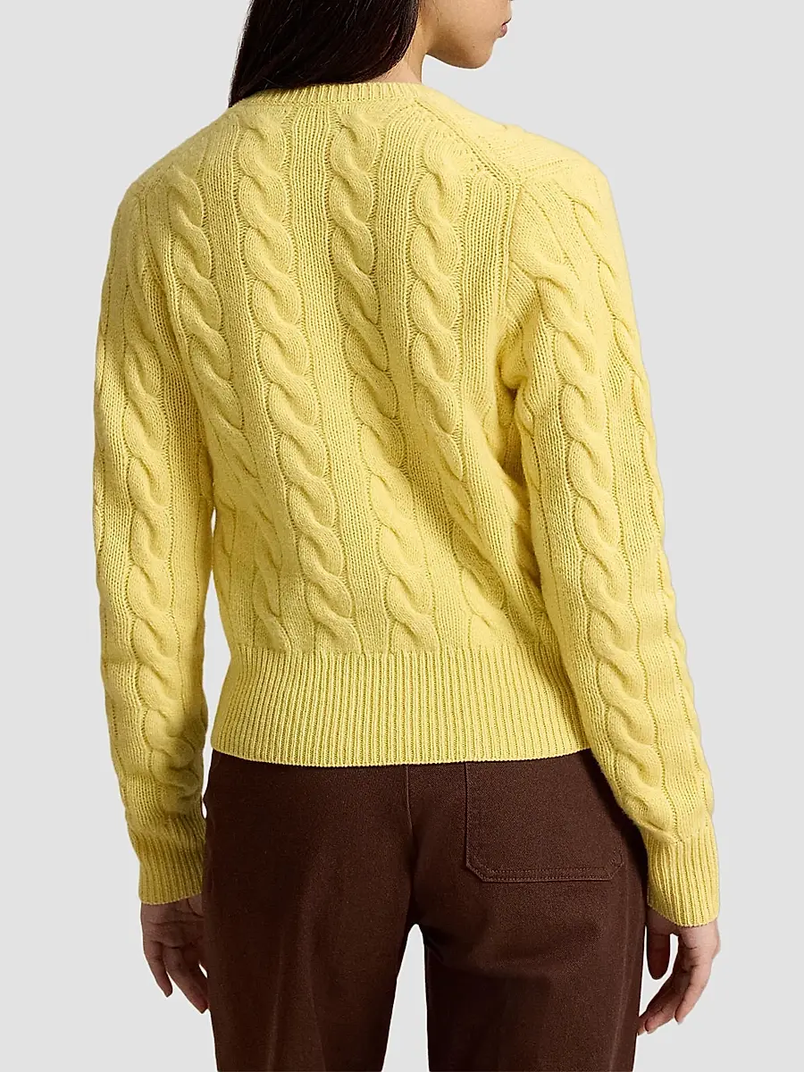 Polo Ralph Lauren Women's Cable-Knit Wool-Cashmere Cardigan | Thumbnail 3 Polo Ralph Lauren Women's Cable-Knit Wool-Cashmere Cardigan | Thumbnail 3