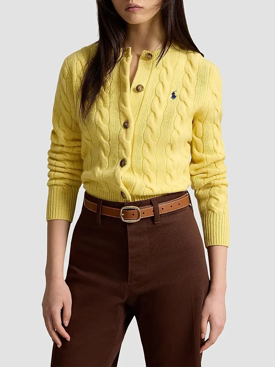 Polo Ralph Lauren Women's Cable-Knit Wool-Cashmere Cardigan | Thumbnail 4 Polo Ralph Lauren Women's Cable-Knit Wool-Cashmere Cardigan | Thumbnail 4
