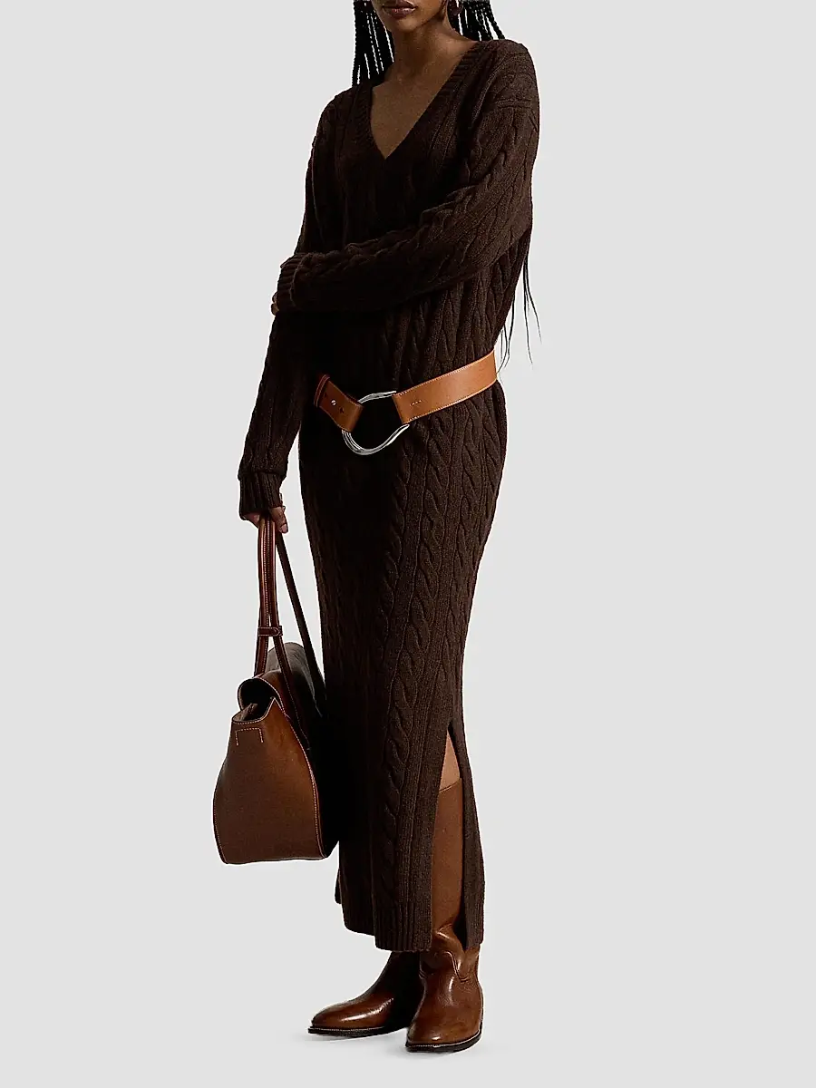 Polo Ralph Lauren Women's Alpaca Cable-Knit Maxi Sweater Dress | Thumbnail 2