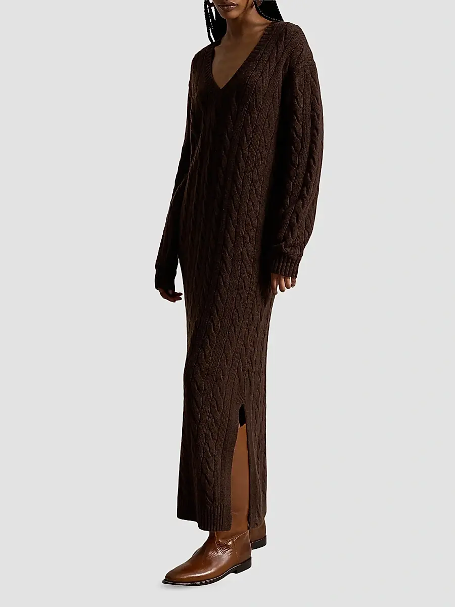Polo Ralph Lauren Women's Alpaca Cable-Knit Maxi Sweater Dress | Thumbnail 4
