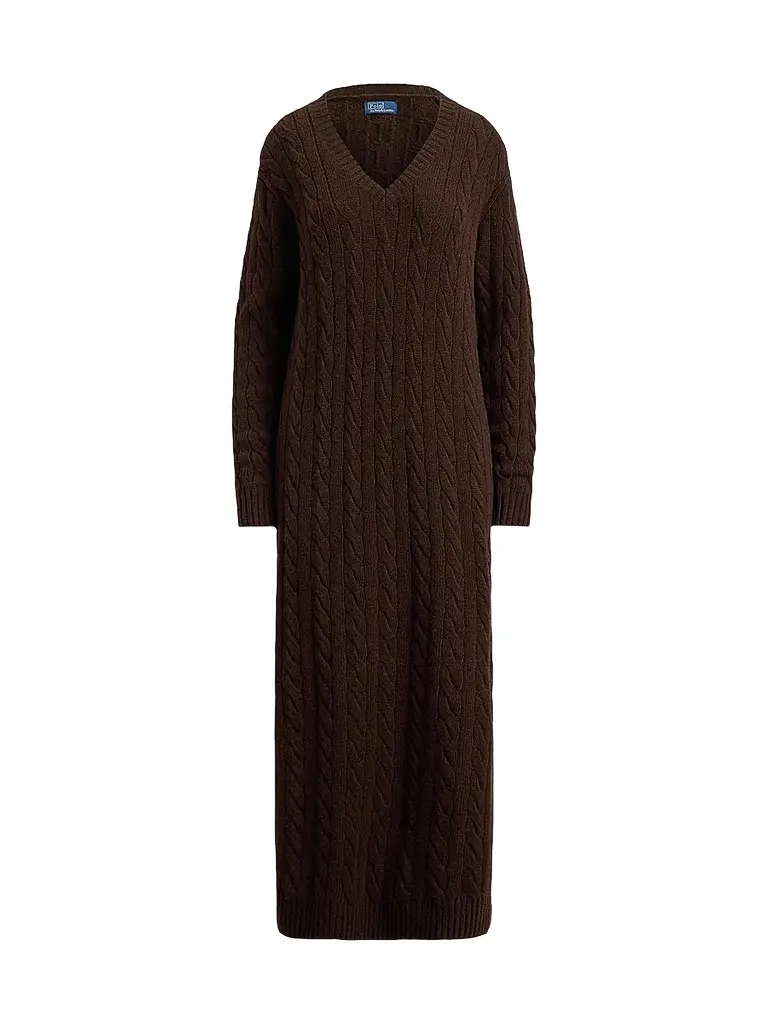 Women's Alpaca Cable-Knit Maxi Sweater Dress Women's Alpaca Cable-Knit Maxi Sweater Dress