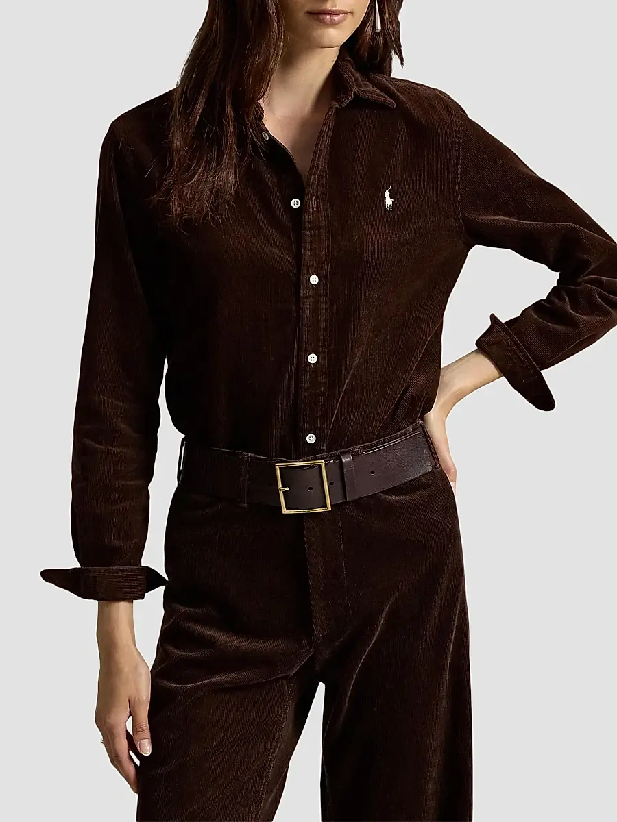 Polo Ralph Lauren Women's 14 Wale Corduroy Button-Front Shirt | Thumbnail 2 Polo Ralph Lauren Women's 14 Wale Corduroy Button-Front Shirt | Thumbnail 2