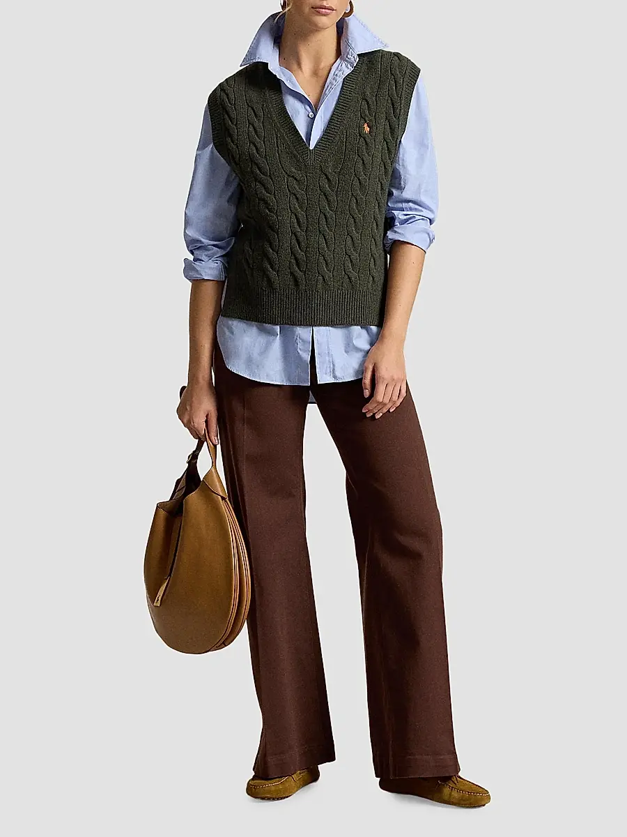 Polo Ralph Lauren Women's Cable-Knit Wool-Cashmere Sweater Vest | Thumbnail 2