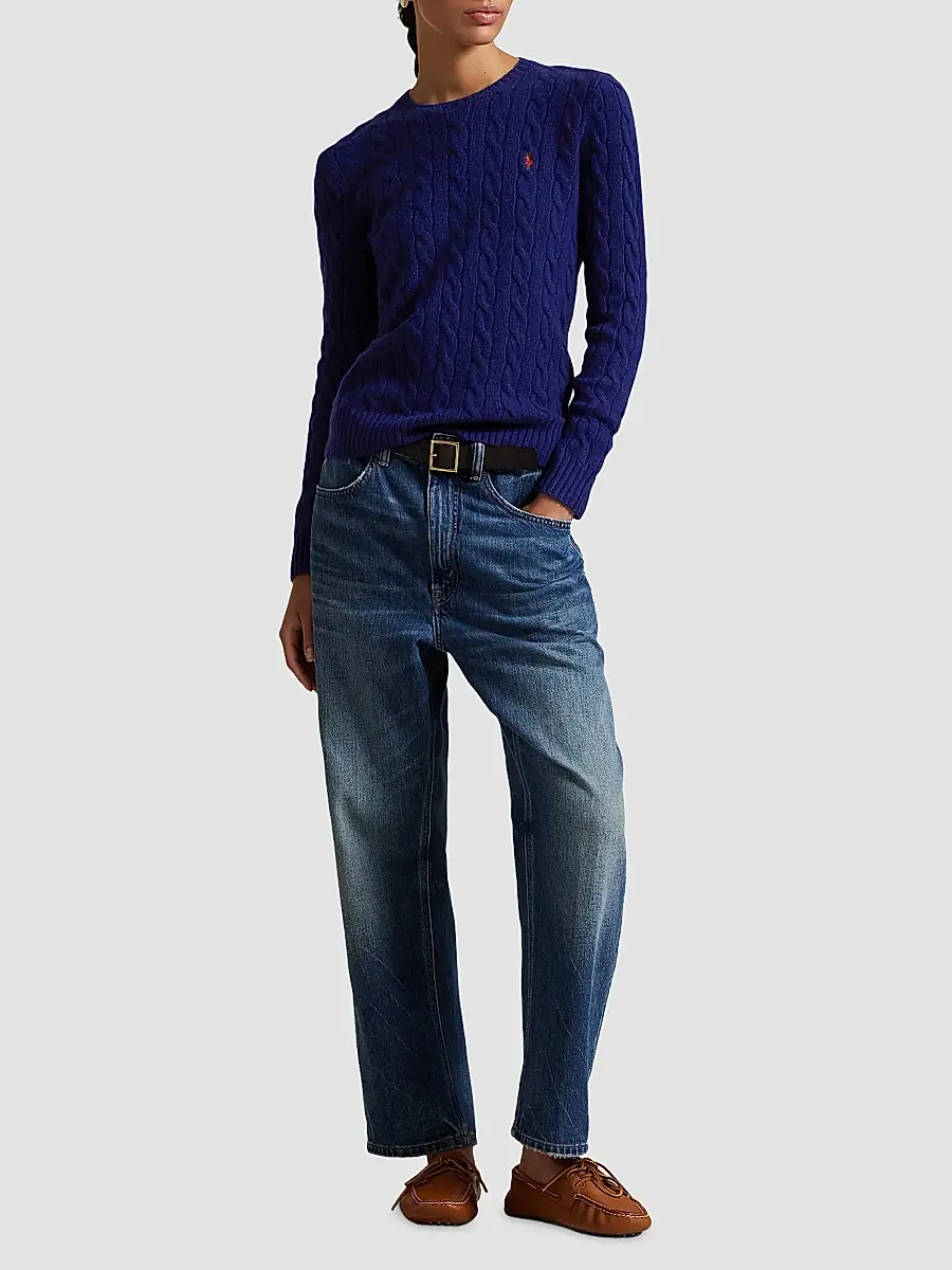 Polo Ralph Lauren Women's Julianna Cable-Knit Wool-Cashmere Crewneck Sweater | Thumbnail 2 Polo Ralph Lauren Women's Julianna Cable-Knit Wool-Cashmere Crewneck Sweater | Thumbnail 2