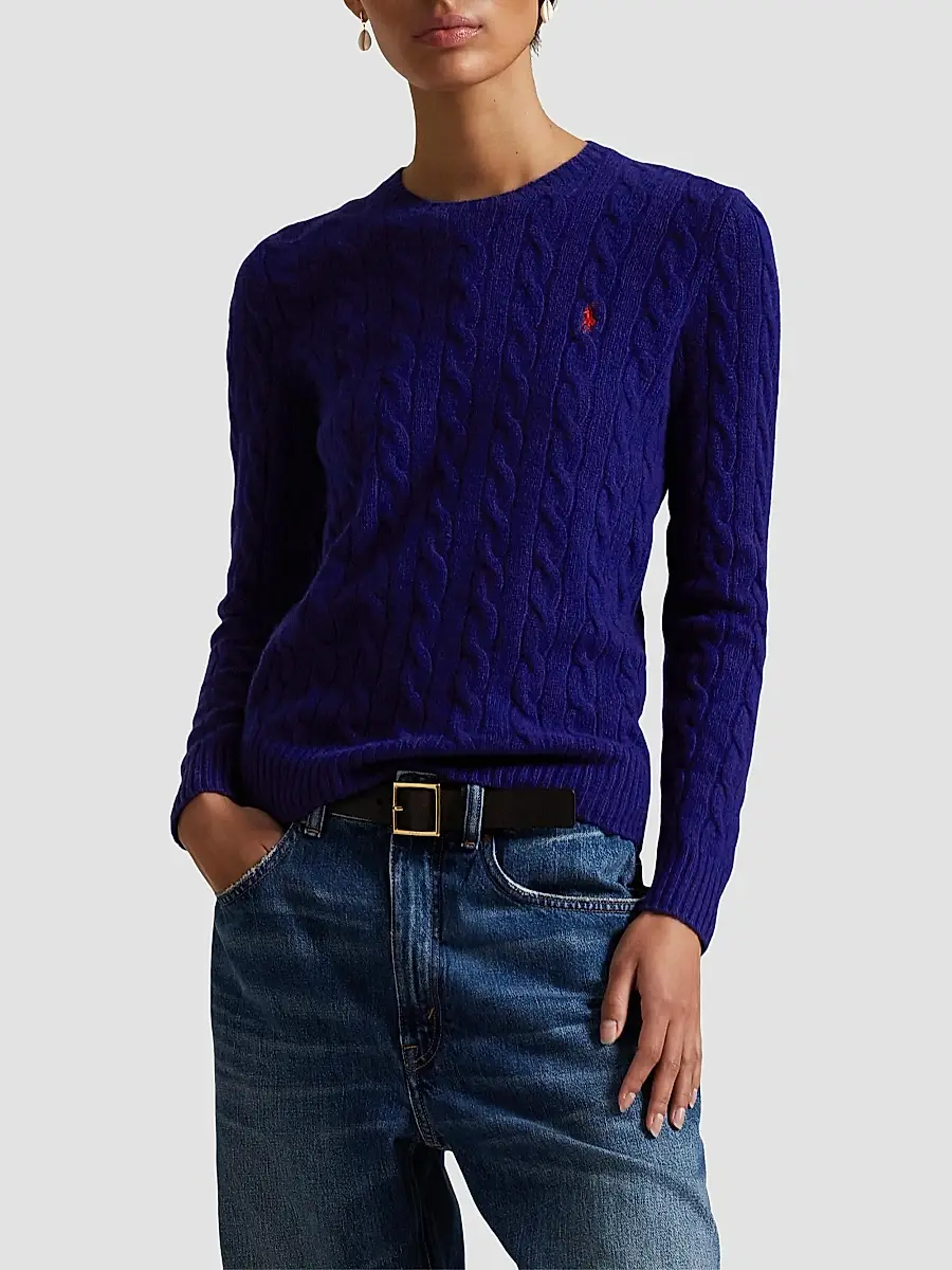 Polo Ralph Lauren Women's Julianna Cable-Knit Wool-Cashmere Crewneck Sweater | Thumbnail 4 Polo Ralph Lauren Women's Julianna Cable-Knit Wool-Cashmere Crewneck Sweater | Thumbnail 4