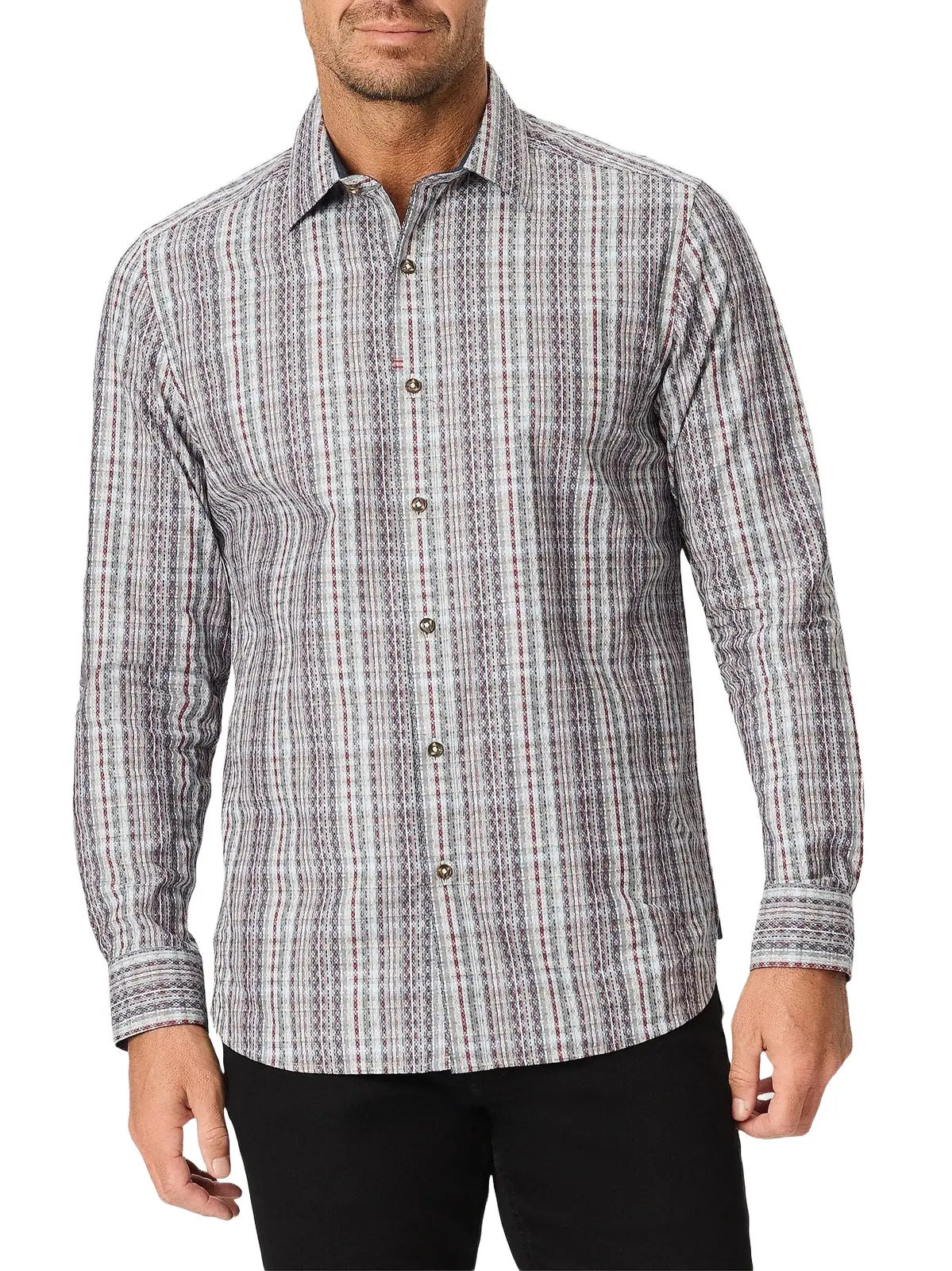 Men's Elroy Cotton-Blend Button-Front Shirt Men's Elroy Cotton-Blend Button-Front Shirt