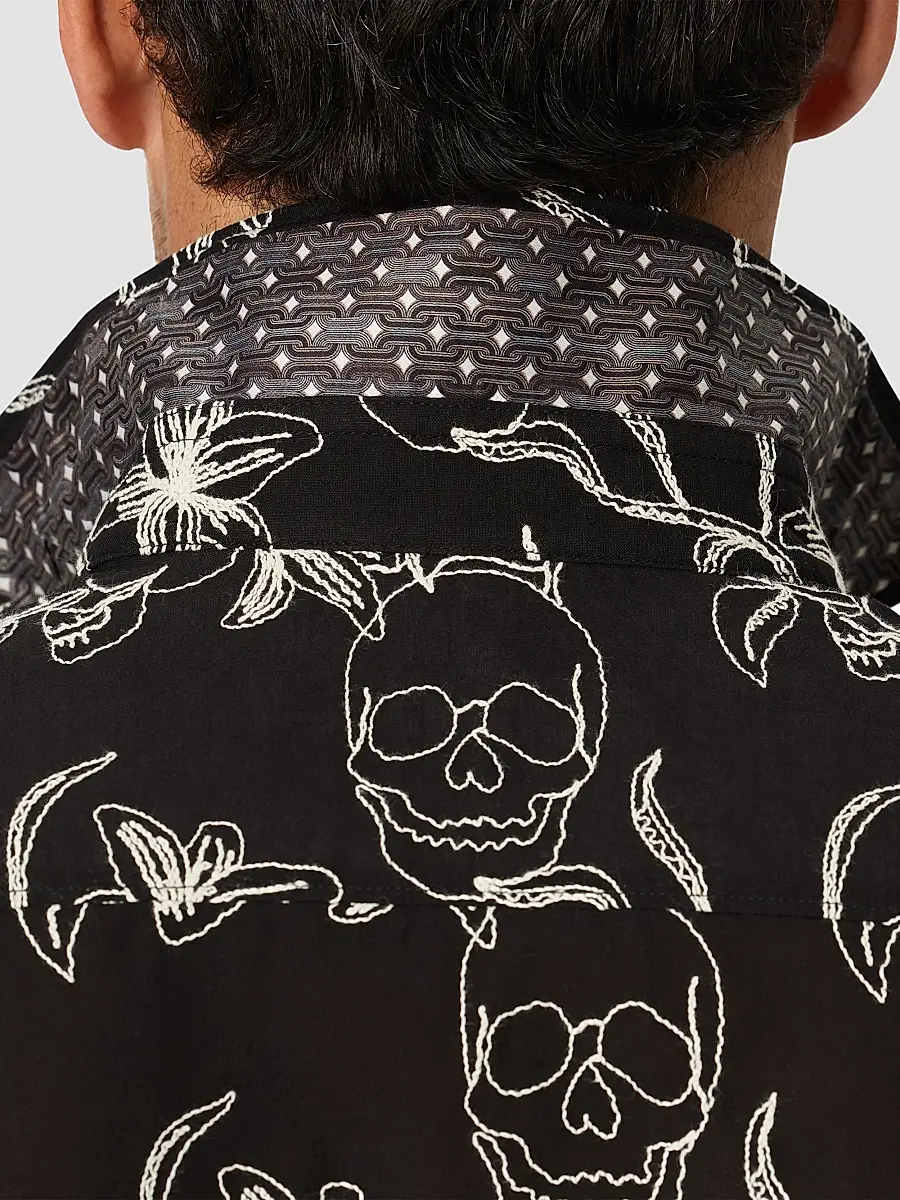 Robert Graham Men's Emden Skull-Schiffli Cotton-Blend Shirt | Thumbnail 5