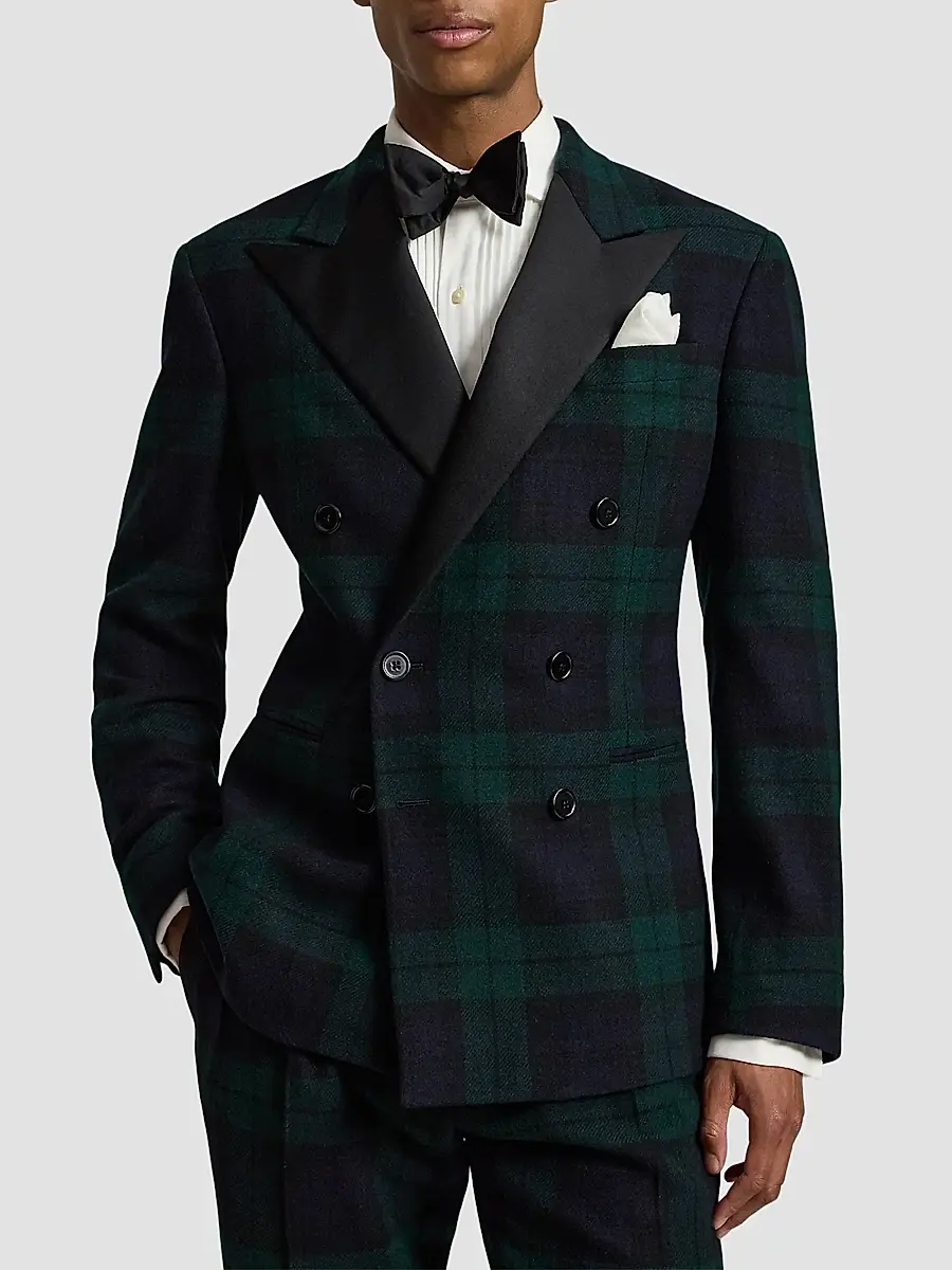 Polo Ralph Lauren Men's Plaid Double-Breasted Tuxedo Jacket | Thumbnail 4 Polo Ralph Lauren Men's Plaid Double-Breasted Tuxedo Jacket | Thumbnail 4