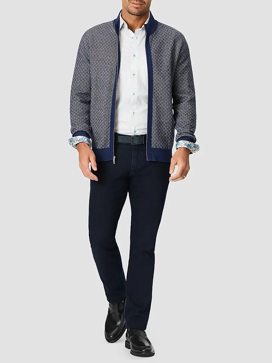 Robert Graham Men's Loreto Jacquard Zip-Front Sweater | Thumbnail 2 Robert Graham Men's Loreto Jacquard Zip-Front Sweater | Thumbnail 2