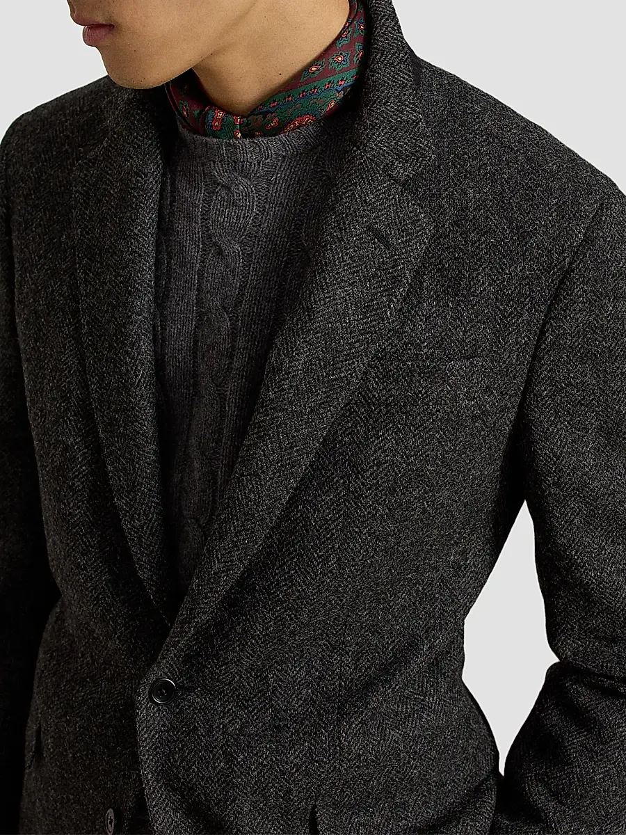 Polo Ralph Lauren Men's Herringbone Tailored-Fit Sport Jacket | Thumbnail 4 Polo Ralph Lauren Men's Herringbone Tailored-Fit Sport Jacket | Thumbnail 4