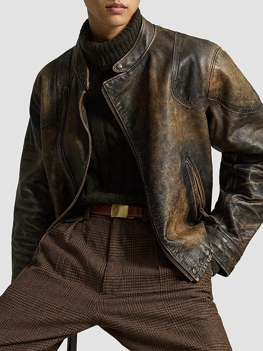 Polo Ralph Lauren Men's Leather Motorcycle Jacket | Thumbnail 6