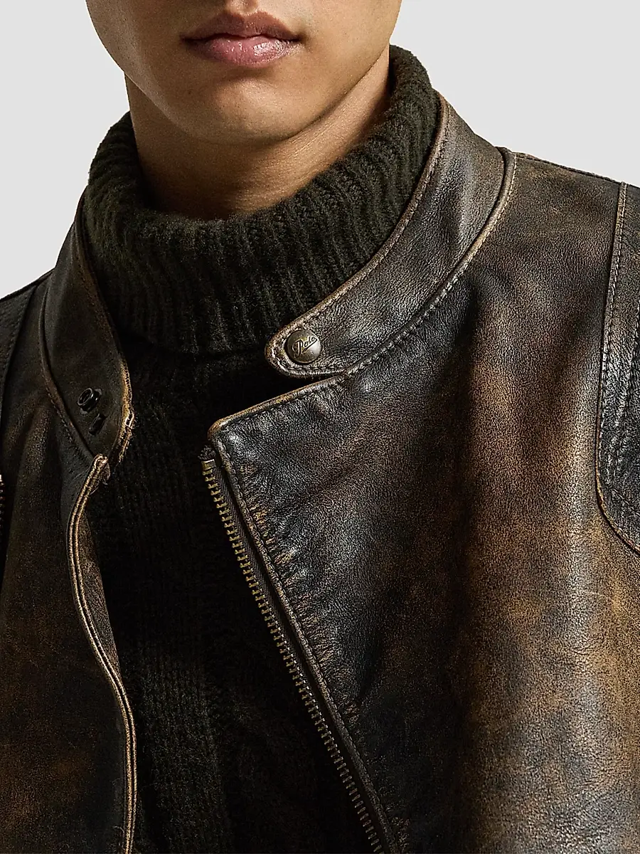 Polo Ralph Lauren Men's Leather Motorcycle Jacket | Thumbnail 7
