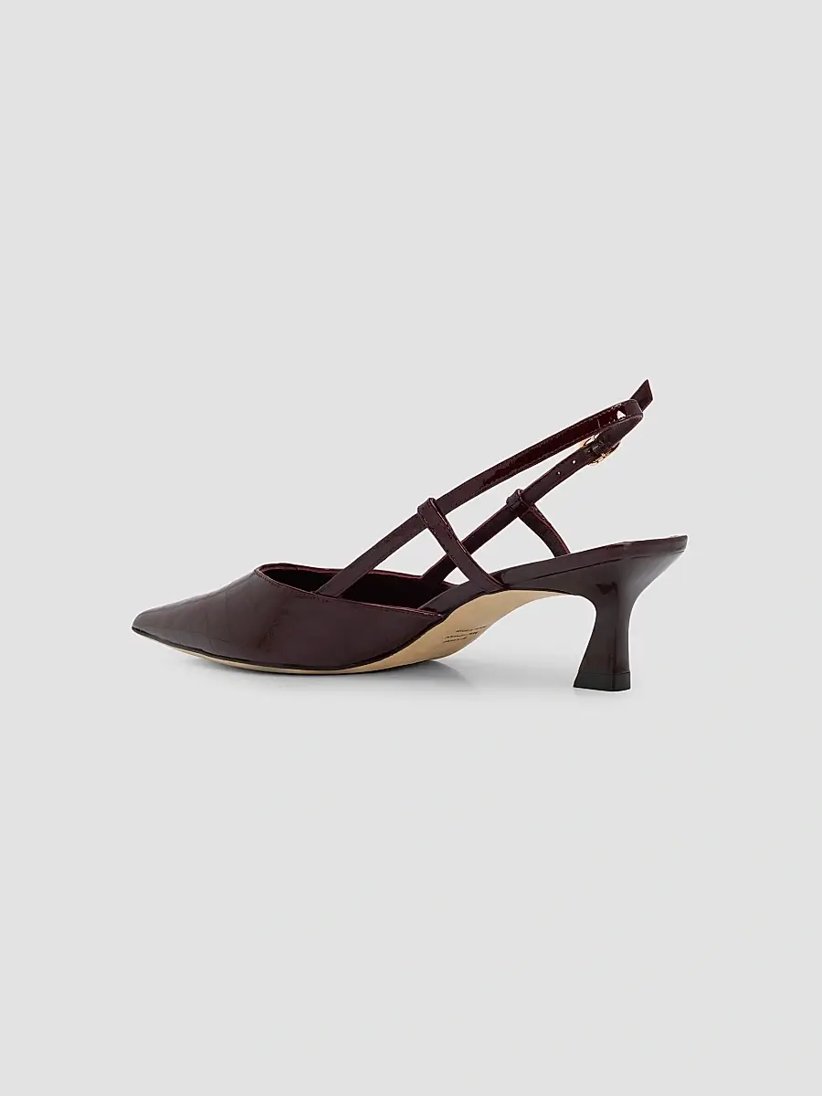Stuart Weitzman Women's Vinnie 50MM Croc-Embossed Patent Leather Slingback Pumps - Boy'senberry | Thumbnail 4 Stuart Weitzman Women's Vinnie 50MM Croc-Embossed Patent Leather Slingback Pumps - Boy'senberry | Thumbnail 4