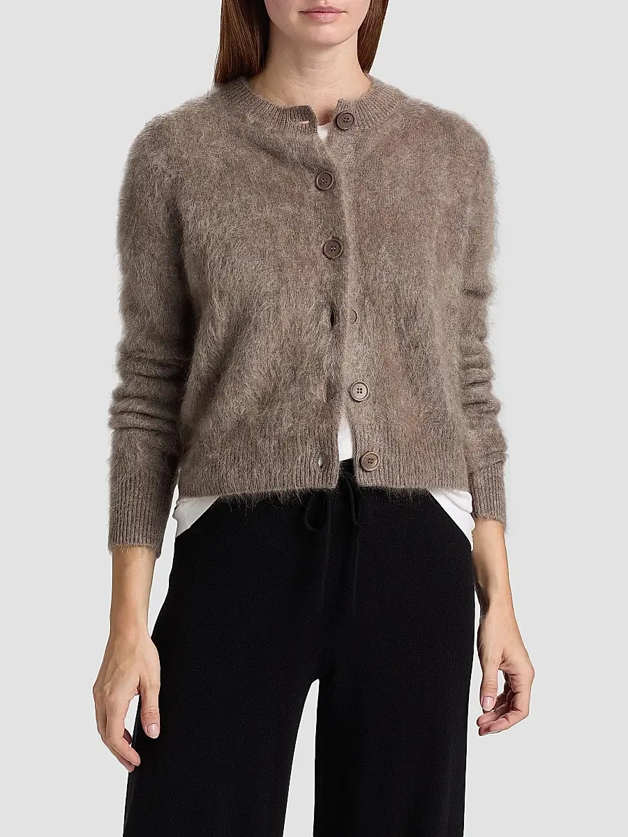 Lisa Yang Women's Azalea Brushed Cashmere Cardigan | Thumbnail 3
