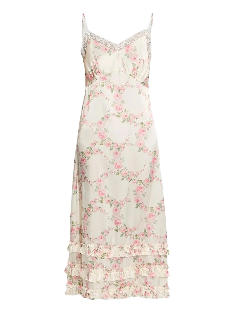 Women's Ruffle Frill Hem Slipdress