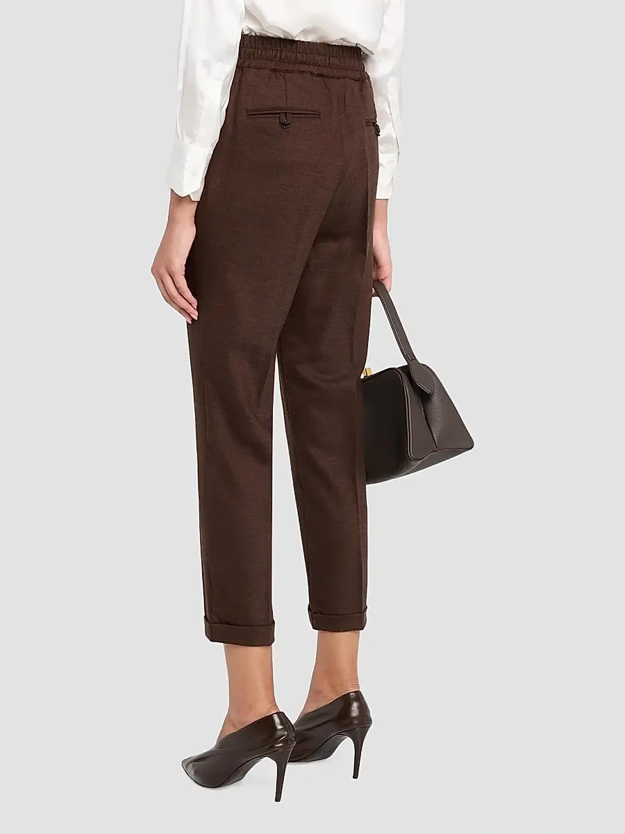 Kiton Women's Stretch Wool Jogger Trousers | Thumbnail 3