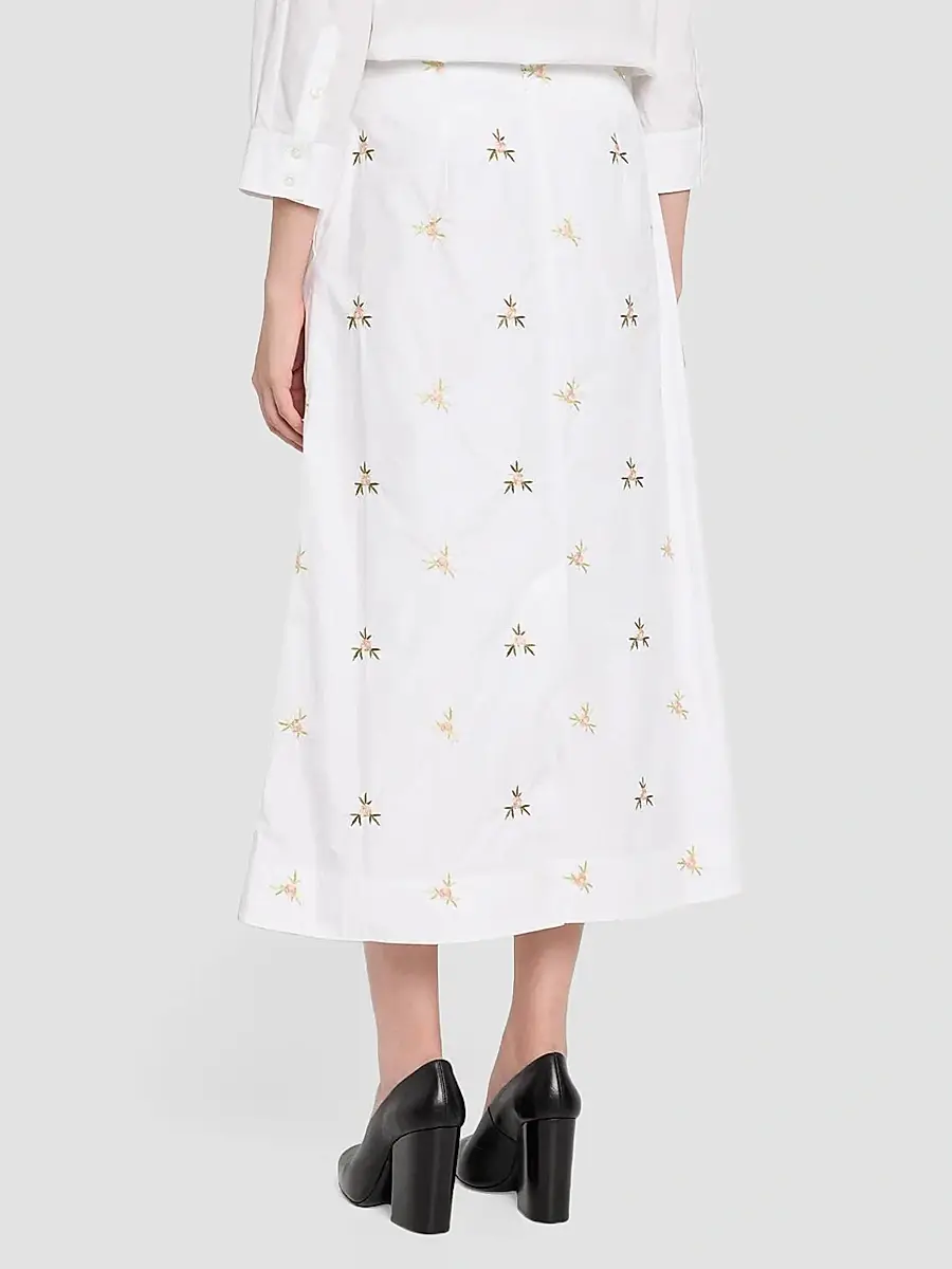 Simone Rocha Women's Ripple Floral Cotton Midi Skirt | Thumbnail 3 Simone Rocha Women's Ripple Floral Cotton Midi Skirt | Thumbnail 3