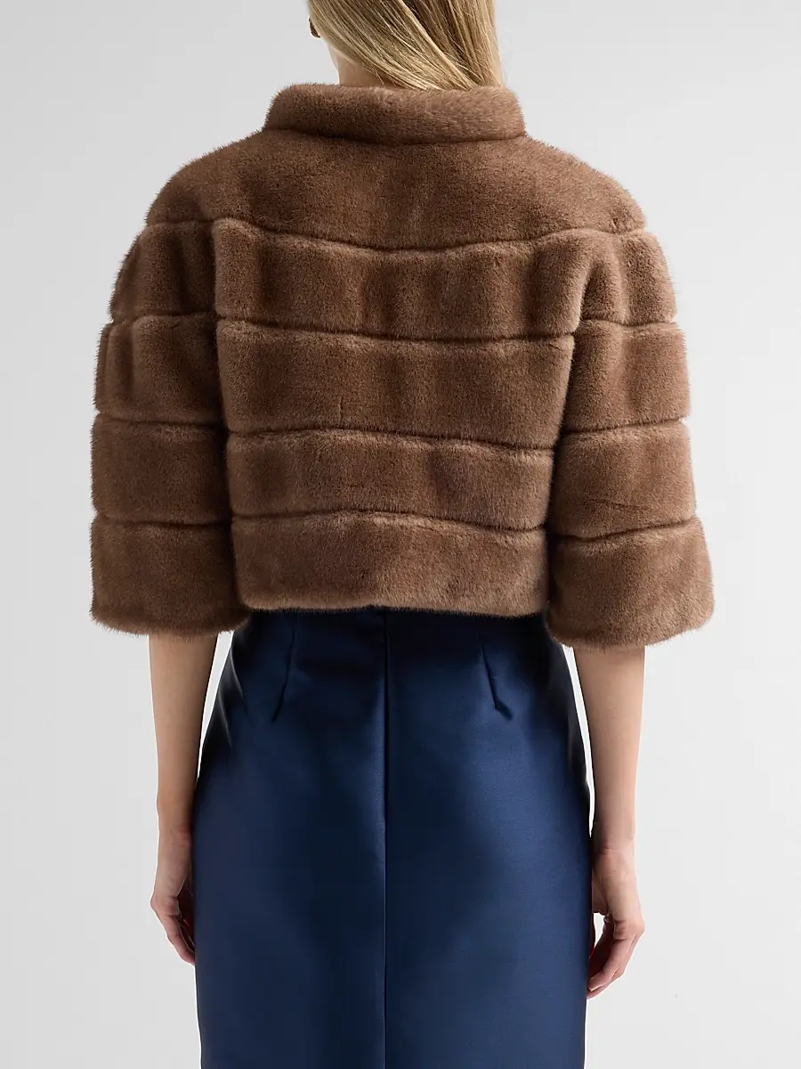 THEIA Women's Varna Faux Fur Cropped Jacket | Thumbnail 3 THEIA Women's Varna Faux Fur Cropped Jacket | Thumbnail 3