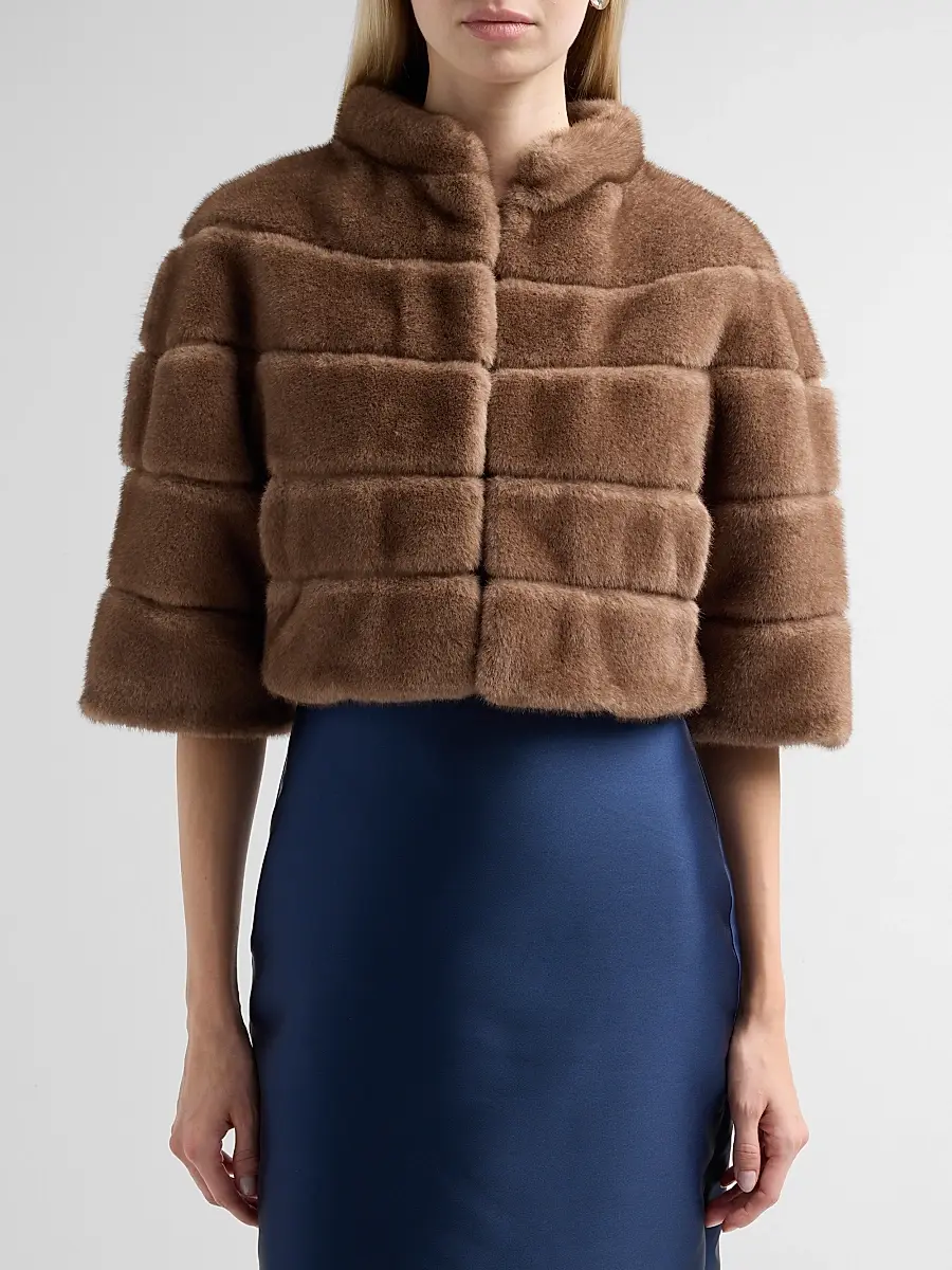 THEIA Women's Varna Faux Fur Cropped Jacket | Thumbnail 5 THEIA Women's Varna Faux Fur Cropped Jacket | Thumbnail 5