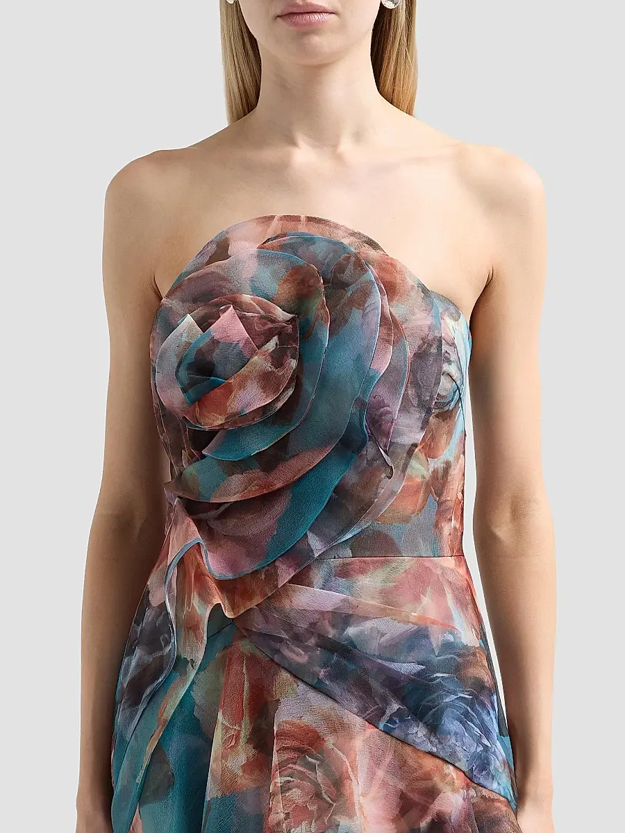 THEIA Women's Iona Rosette Organza Draped Gown | Thumbnail 5 THEIA Women's Iona Rosette Organza Draped Gown | Thumbnail 5
