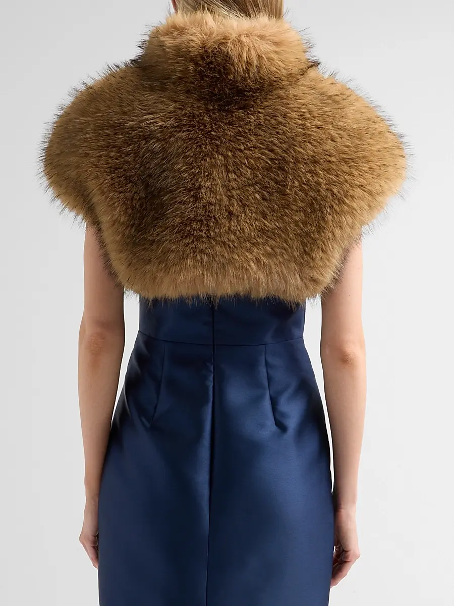 THEIA Women's Misha Faux Fox Bolero | Thumbnail 3 THEIA Women's Misha Faux Fox Bolero | Thumbnail 3
