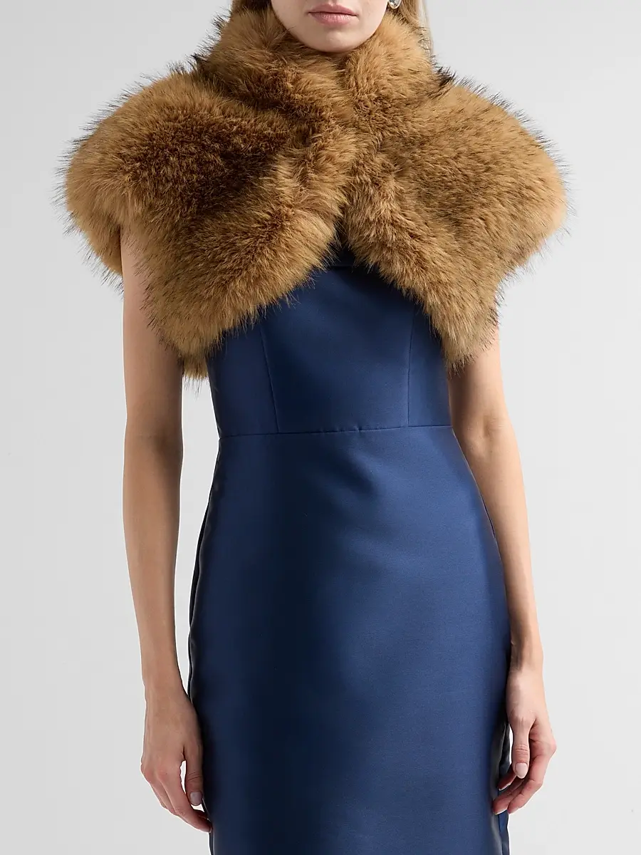 THEIA Women's Misha Faux Fox Bolero | Thumbnail 4 THEIA Women's Misha Faux Fox Bolero | Thumbnail 4