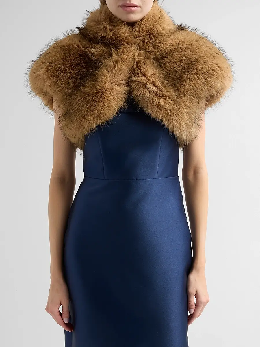 THEIA Women's Misha Faux Fox Bolero | Thumbnail 5 THEIA Women's Misha Faux Fox Bolero | Thumbnail 5