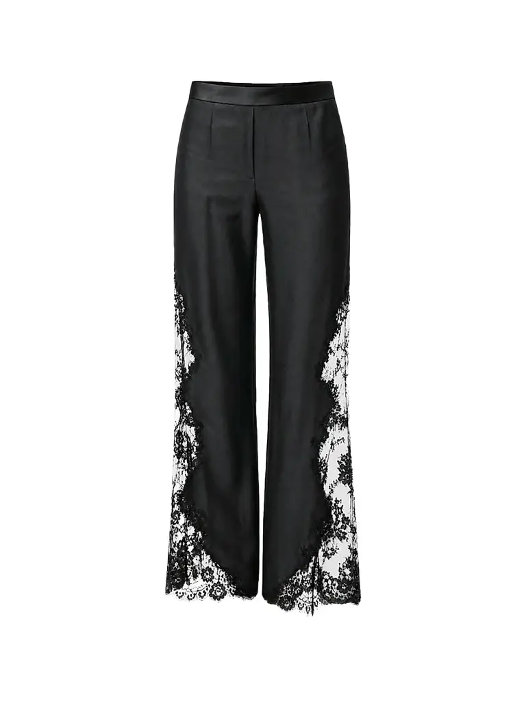 Toccin Women's Priya Flared Lace-Inset Pants