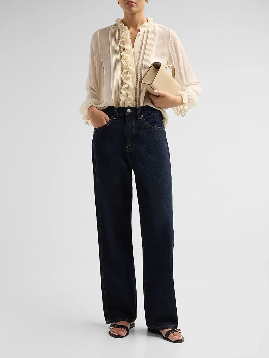 DÔEN Women's Magdeleine Ruffle Silk Top | Thumbnail 2 DÔEN Women's Magdeleine Ruffle Silk Top | Thumbnail 2
