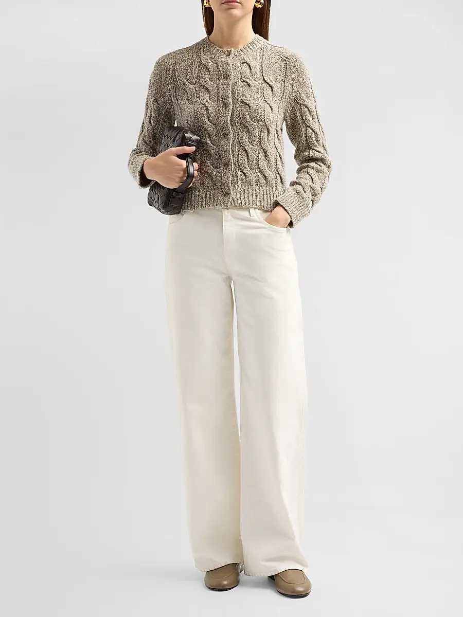 DÔEN Women's Penrose Cable-Knit Virgin Wool-Blend Cardigan | Thumbnail 2 DÔEN Women's Penrose Cable-Knit Virgin Wool-Blend Cardigan | Thumbnail 2