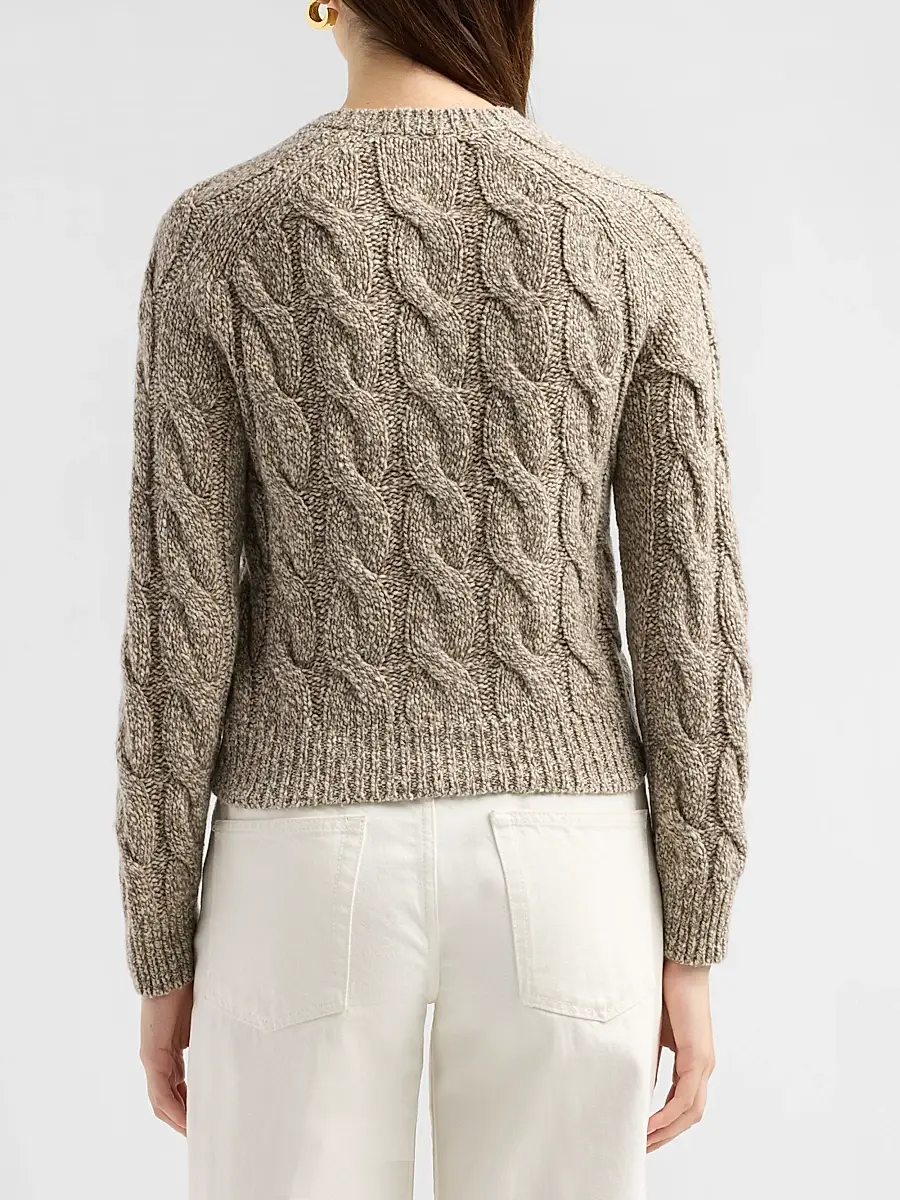 DÔEN Women's Penrose Cable-Knit Virgin Wool-Blend Cardigan | Thumbnail 3 DÔEN Women's Penrose Cable-Knit Virgin Wool-Blend Cardigan | Thumbnail 3