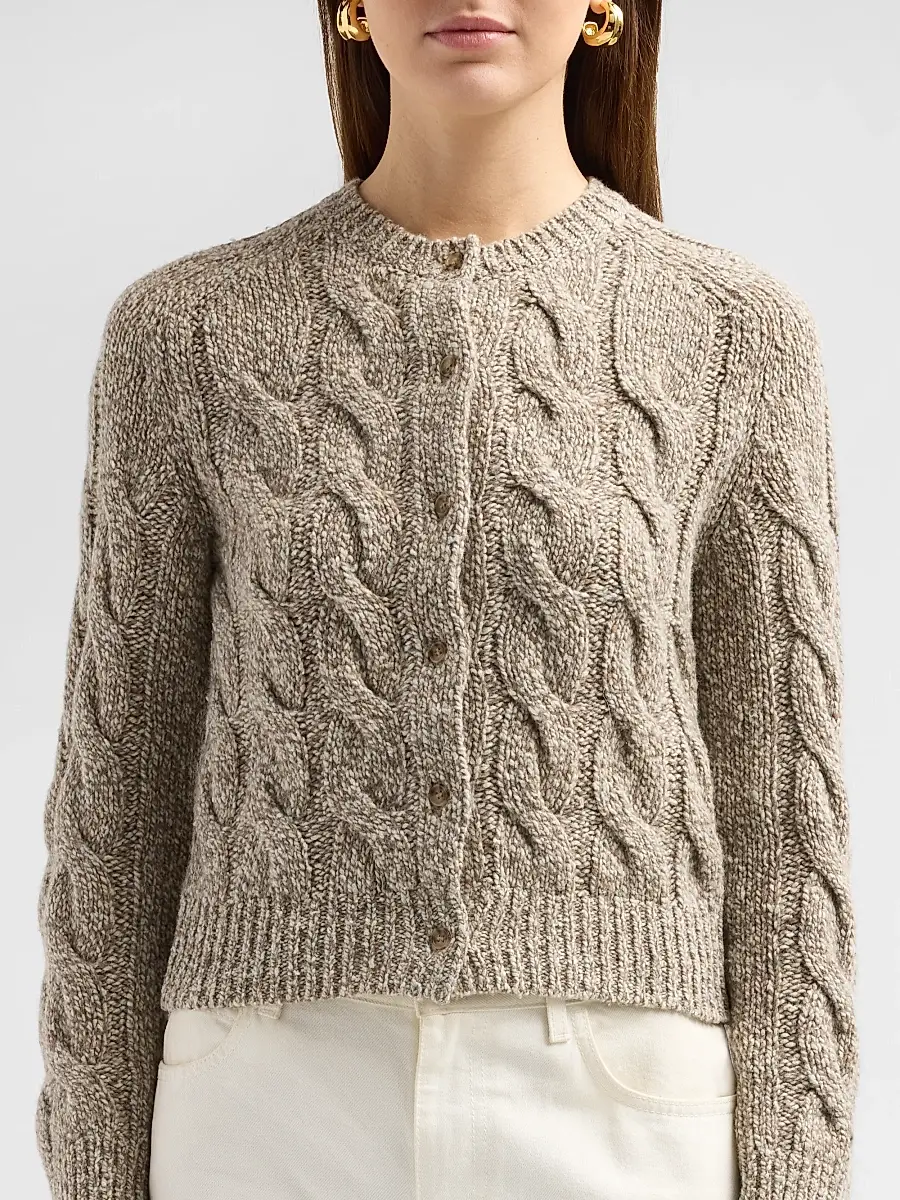 DÔEN Women's Penrose Cable-Knit Virgin Wool-Blend Cardigan | Thumbnail 5 DÔEN Women's Penrose Cable-Knit Virgin Wool-Blend Cardigan | Thumbnail 5