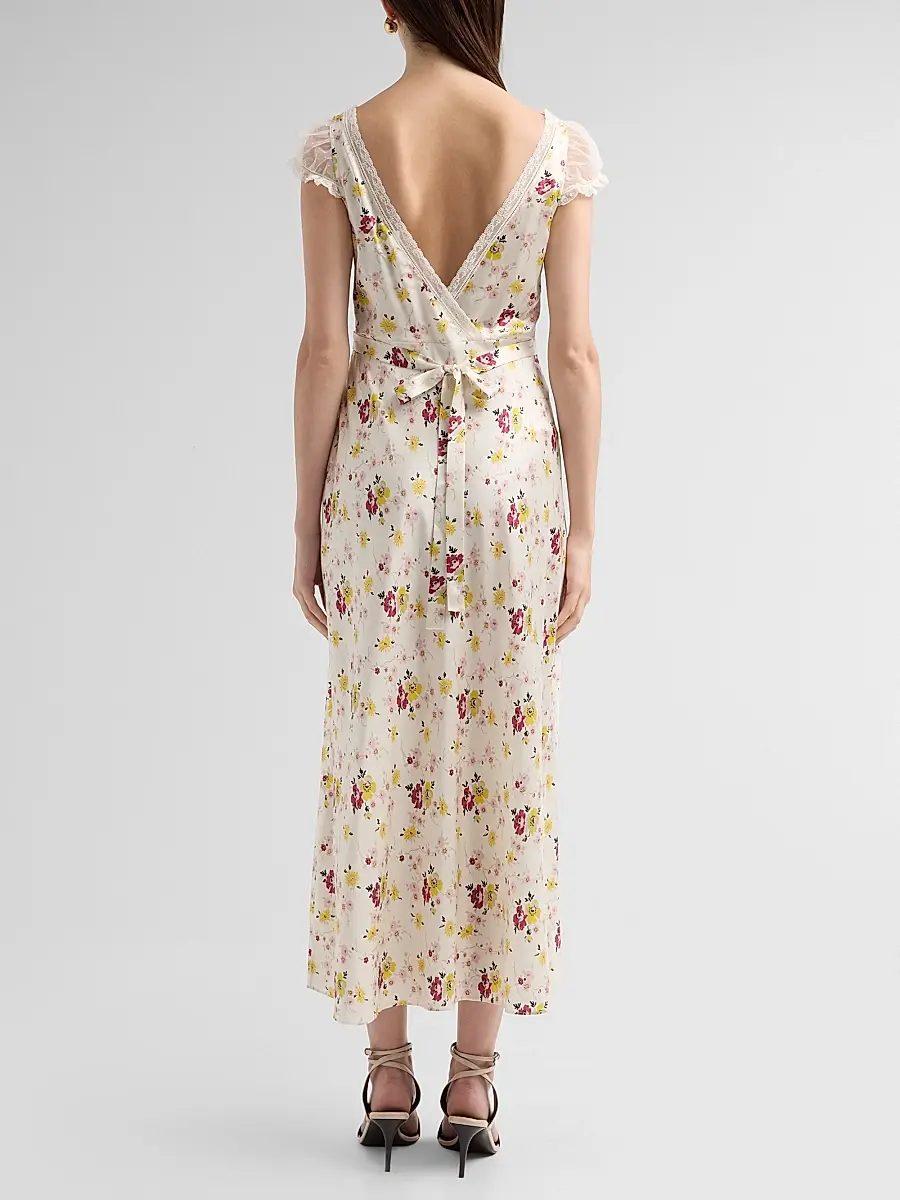 DÔEN Women's Corelia Floral Silk Maxi Dress | Thumbnail 3 DÔEN Women's Corelia Floral Silk Maxi Dress | Thumbnail 3