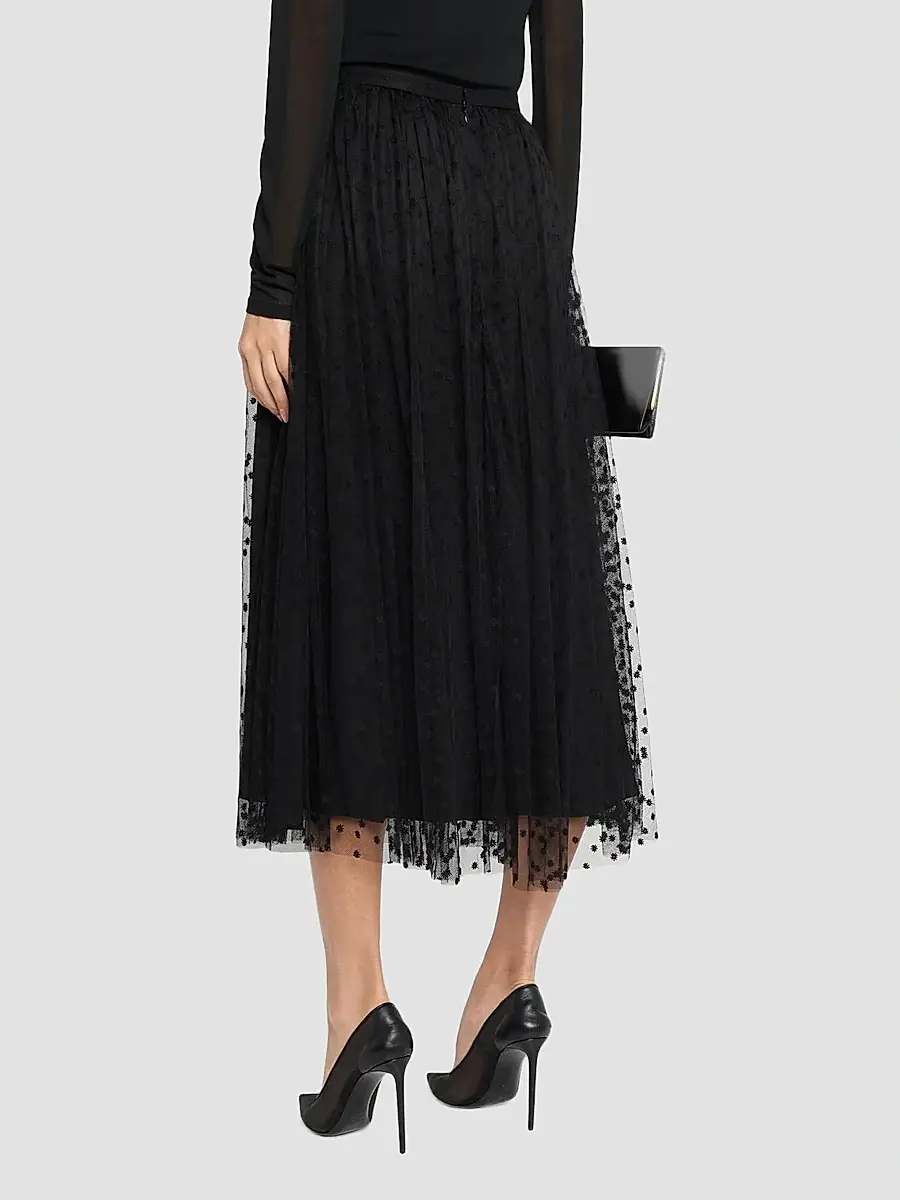 Alberta Ferretti Women's Tulle Texture Midi Skirt | Thumbnail 3 Alberta Ferretti Women's Tulle Texture Midi Skirt | Thumbnail 3