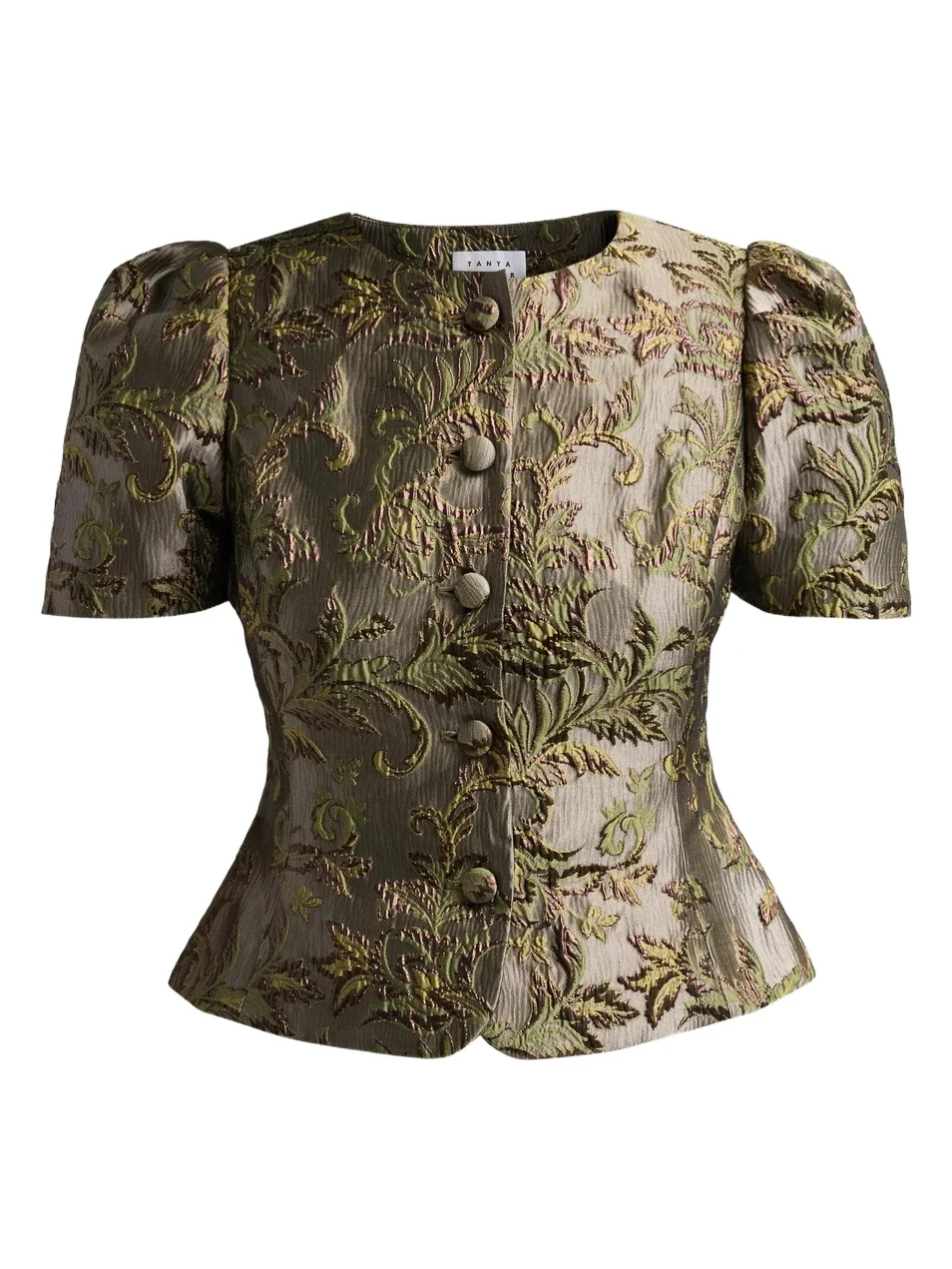 Women's Jessa Botanical Metallic Jacquard Top Women's Jessa Botanical Metallic Jacquard Top