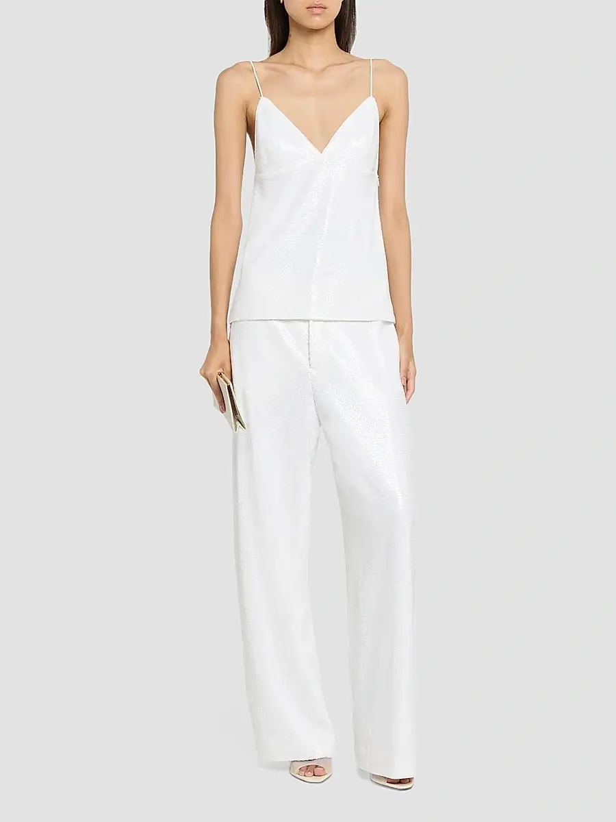 Alberta Ferretti Women's Sequined Jersey Trousers | Thumbnail 2