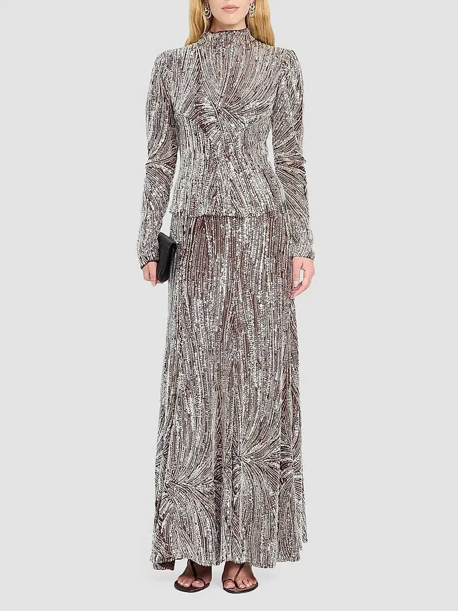 Rabanne Women's Embellished Fluid Maxi Skirt | Thumbnail 2