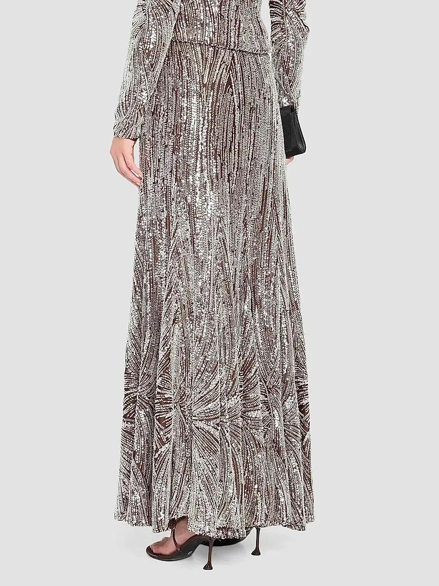 Rabanne Women's Embellished Fluid Maxi Skirt | Thumbnail 3