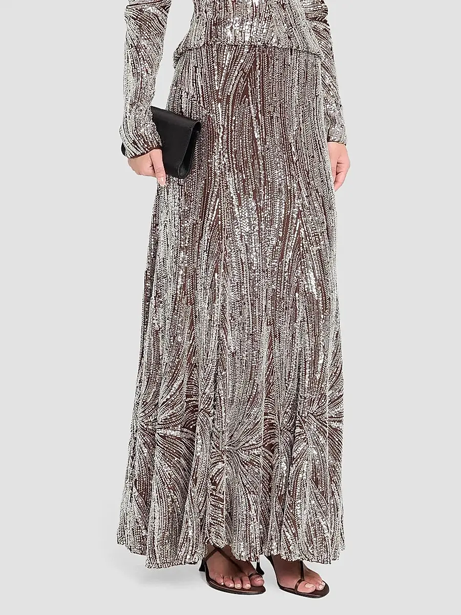 Rabanne Women's Embellished Fluid Maxi Skirt | Thumbnail 4