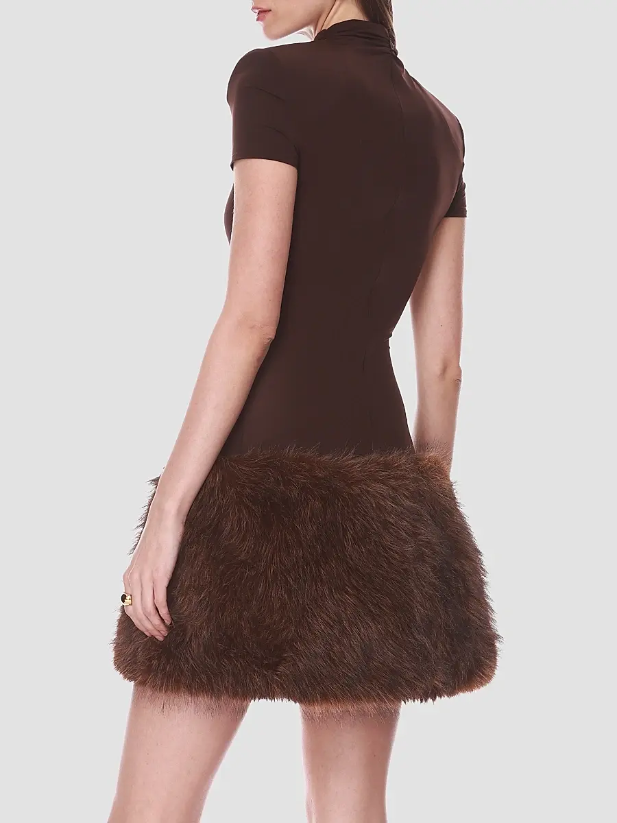 Bronx and Banco Women's Faux-Fur Trim Mini Dress | Thumbnail 2 Bronx and Banco Women's Faux-Fur Trim Mini Dress | Thumbnail 2